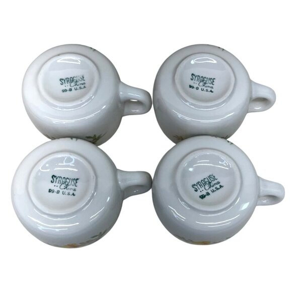 4 Vintage Santa Fe Railroad California Poppy Coffee Cups Syracuse China - Picture 5 of 8
